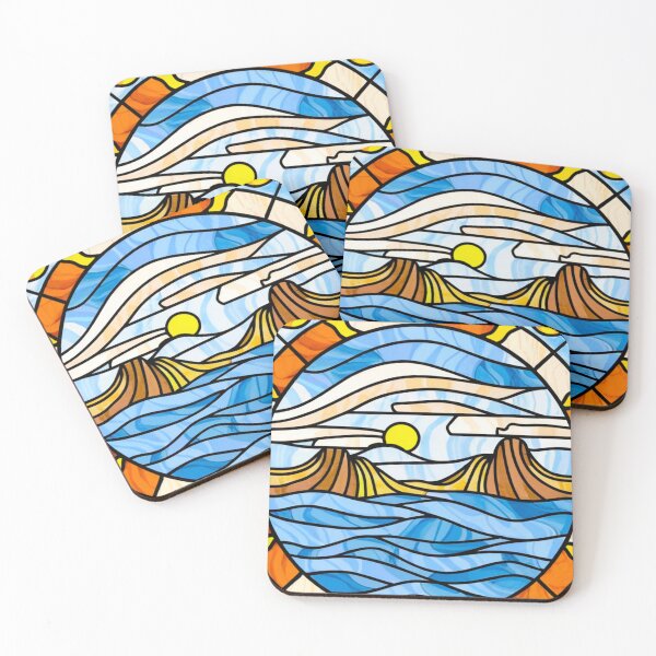 Item preview, Stained Glass Pattern ocean  designed and sold by Timegraf.