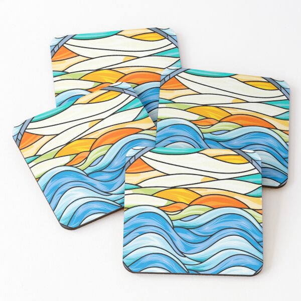 Item preview, Stained Glass Pattern ocean  designed and sold by Timegraf.