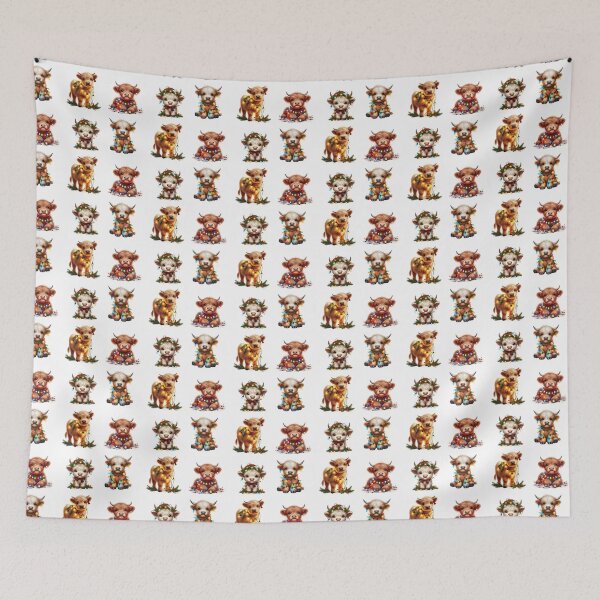 Item preview, Christmas Scottish Highland Cows designed and sold by TheAnimalZ00.