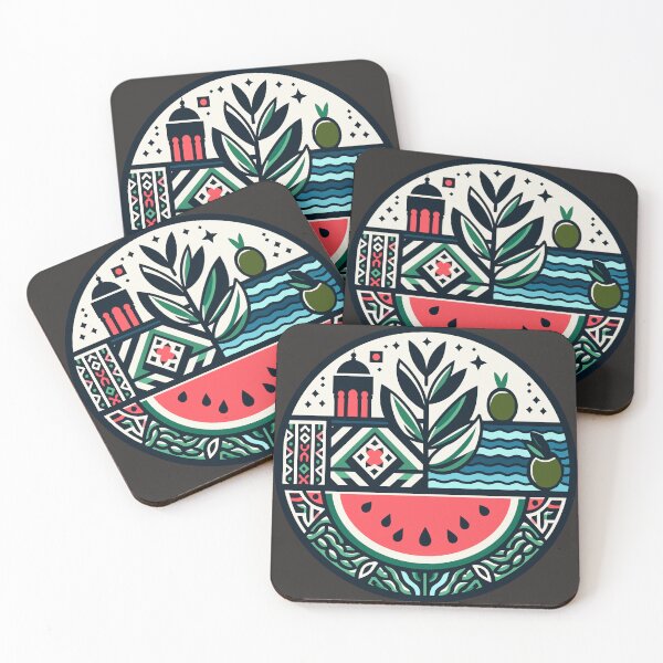 Item preview, Palestine Flag Motifs Watermelon Olive Tree designed and sold by Slice Of Seed.