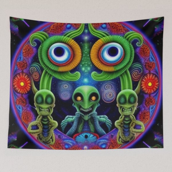 Item preview, Trippy Psychedelic Alien Art designed and sold by TheDarkWardrobe.