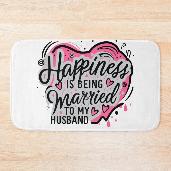 Item preview, Happiness Is Being Married To My Husband with Pink Heart designed and sold by TugForkFinds.