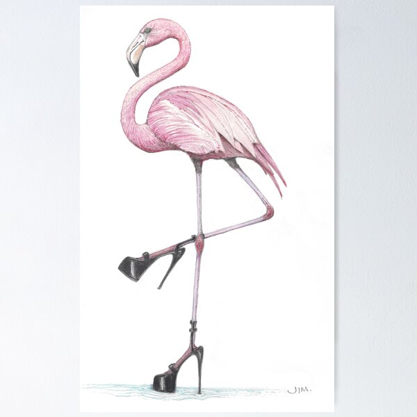flamingo in stilettos Poster