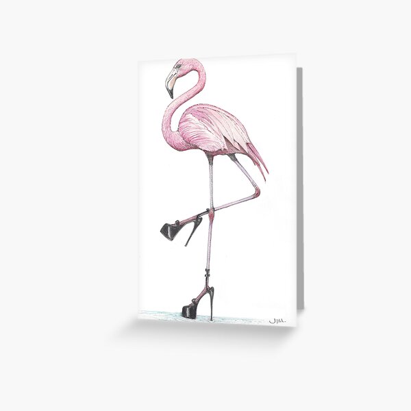 Item preview, flamingo in stilettos designed and sold by JimsBirds.