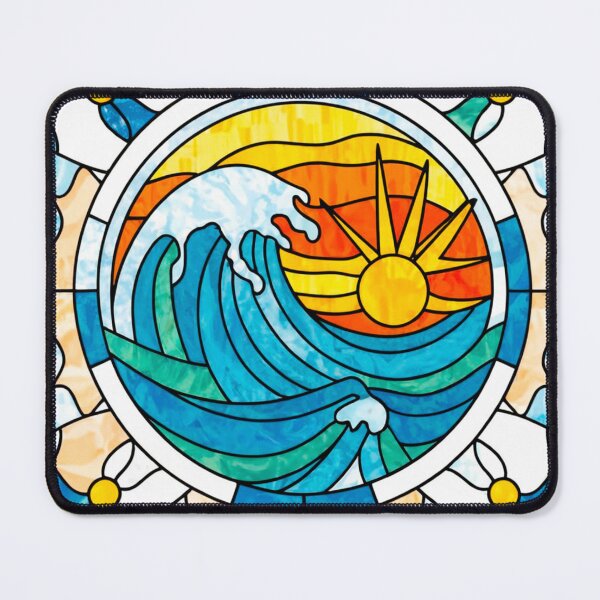 Artikelvorschau, Stained Glass Pattern ocean entworfen und verkauft von Timegraf.