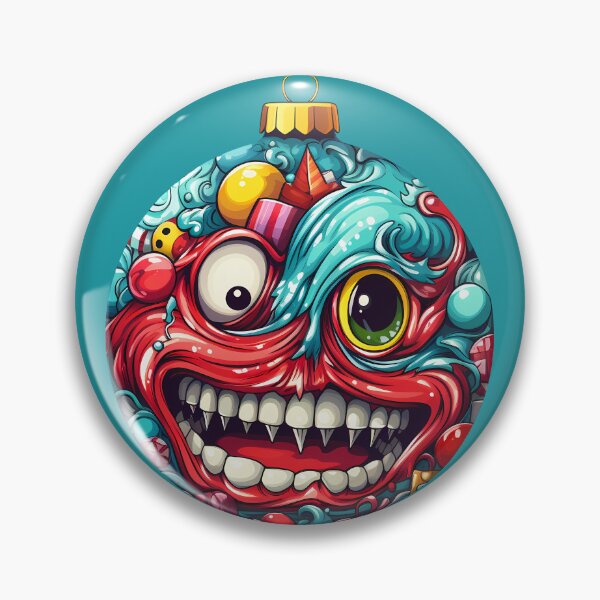 Item preview, Madcap Ornament Crazy Face in Red and Blue Hues designed and sold by meganohm.