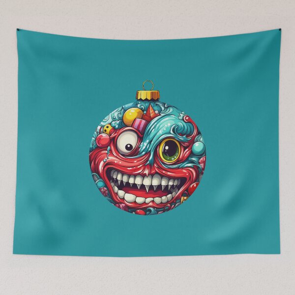 Item preview, Madcap Ornament Crazy Face in Red and Blue Hues designed and sold by meganohm.