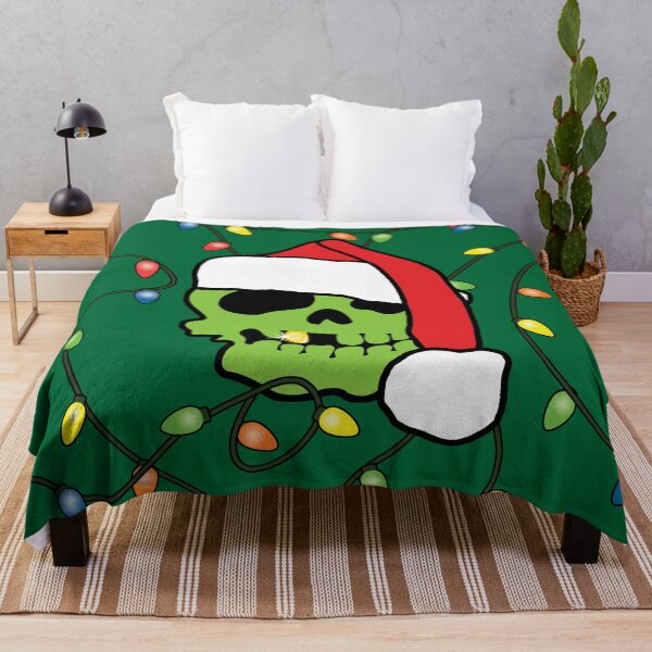 Item preview, Christmas Green Santa Claus Skull designed and sold by HectorCantres.