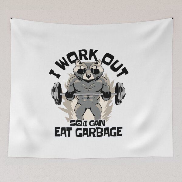 Item preview, I work out so i can eat garbage funny workout  designed and sold by GulQari.