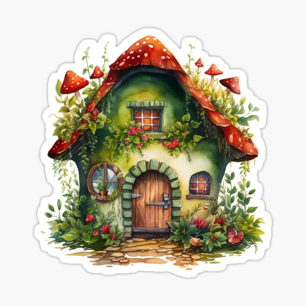 Mushroom Top Fairy House Sticker