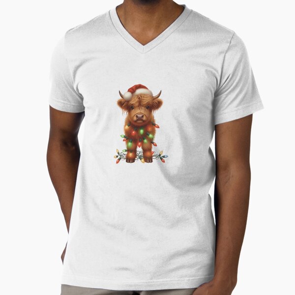 Highland Cow V-Neck T-Shirt