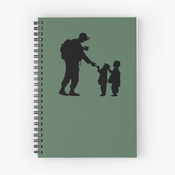Item preview, Military soldier helping small children designed and sold by LoveAlwaysCo.
