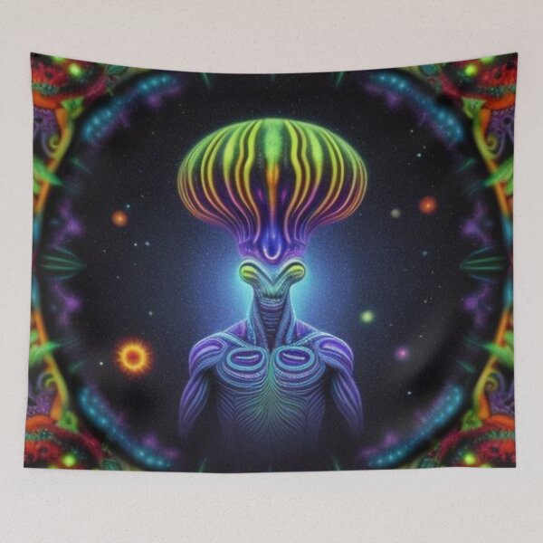 Item preview, Psychedelic Trippy Alien Art designed and sold by TheDarkWardrobe.