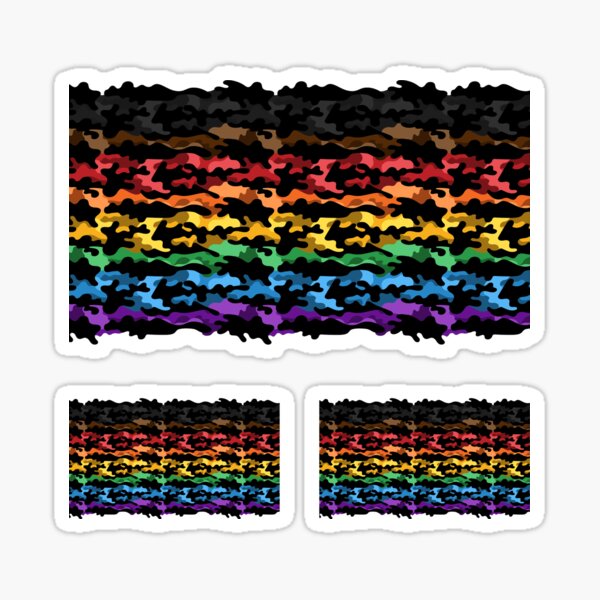 Seamless Repeating Camouflage Textured Inclusive Rainbow Pride Flag Pattern Sticker