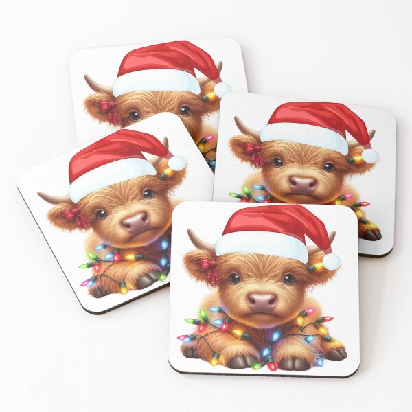 Item preview, Christmas Santa Scottish Highland Cow designed and sold by TheAnimalZ00.