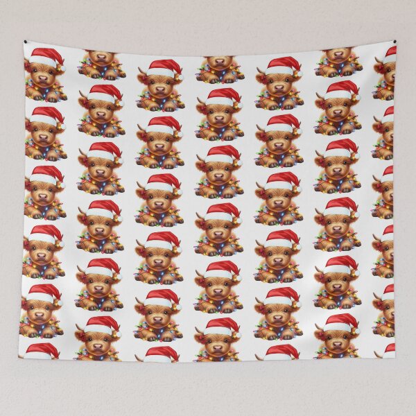 Item preview, Christmas Santa Scottish Highland Cow designed and sold by TheAnimalZ00.