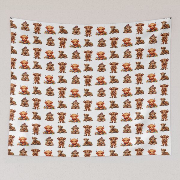 Item preview, Scottish Highland Cows With Christmas Lights designed and sold by TheAnimalZ00.