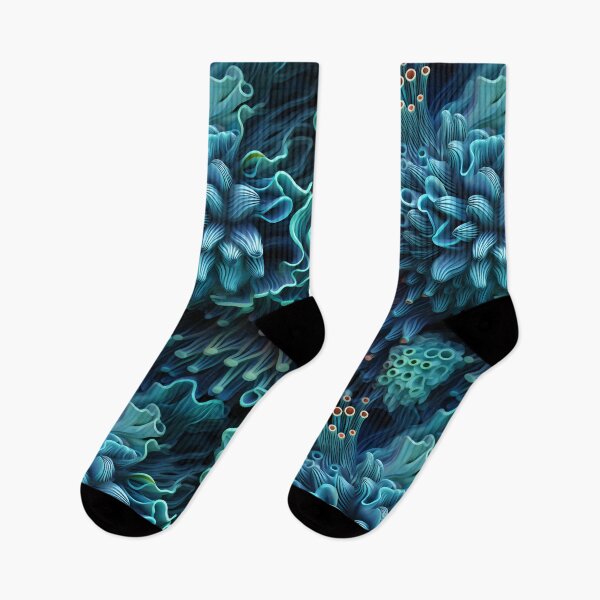 Item preview, Surrealist Aqua-Realm: Dark Azure Abyss & Phosphorescent Creatures designed and sold by polonuim210.