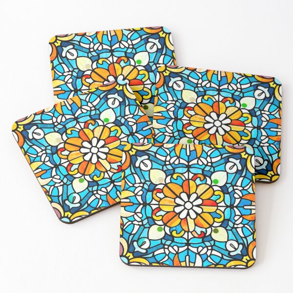Item preview, Stained Glass Pattern Flowers designed and sold by Timegraf.