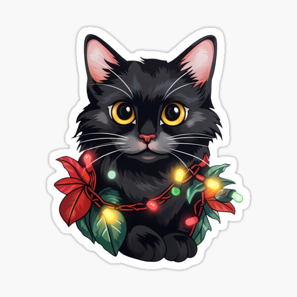 Item preview, Festive Black Cat Christmas Lights Holiday Cheer designed and sold by meganohm.
