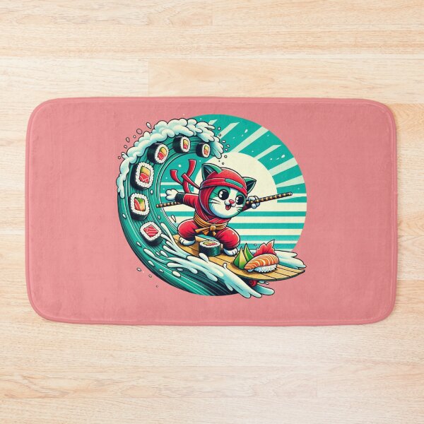 Item preview, Japanese Cat Nijna surfing designed and sold by CoussaZau.