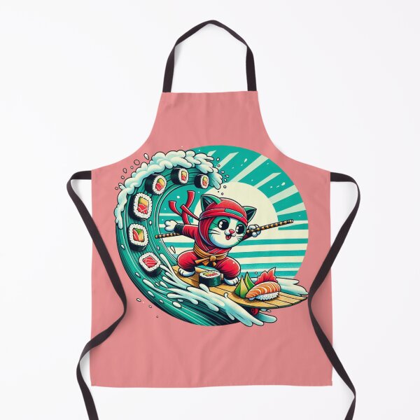 Item preview, Japanese Cat Nijna surfing designed and sold by CoussaZau.