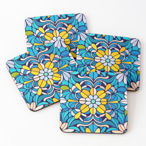 Item preview, Stained Glass Pattern Flowers designed and sold by Timegraf.