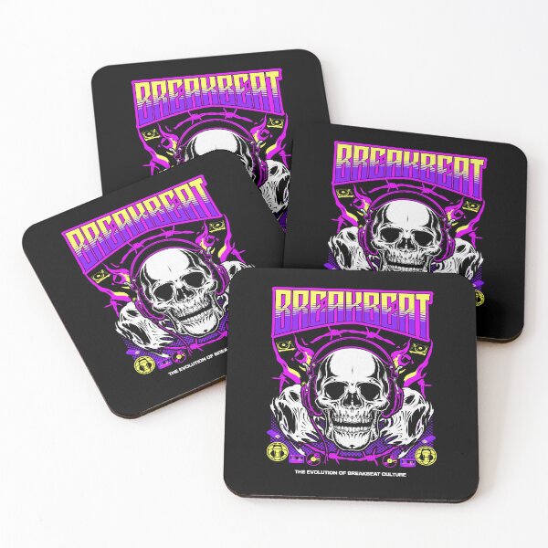 Artikelvorschau, BREAKBEAT - Evolution Skull (lila/gelb) entworfen und verkauft von Discothreadz.