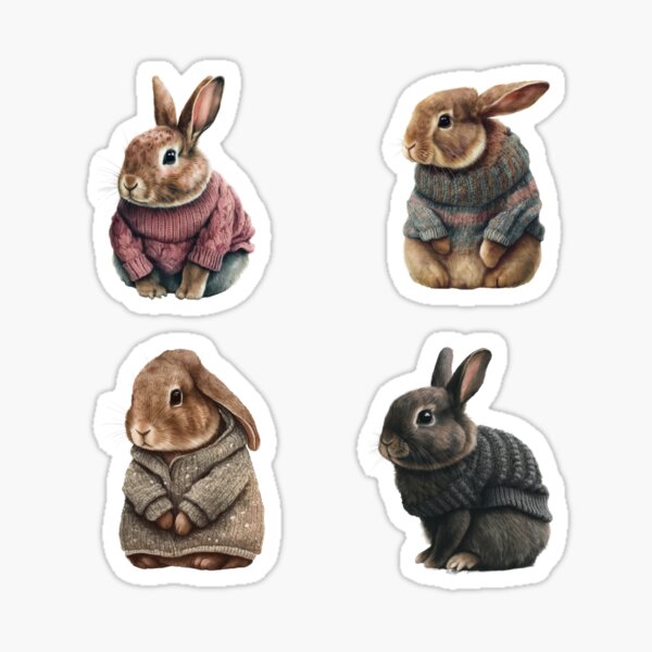 Item preview, Cute Bunnies Wearing Sweaters designed and sold by TheAnimalZ00.