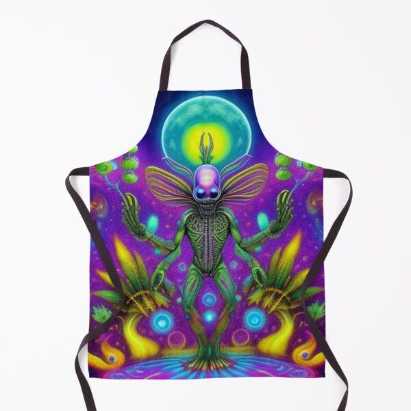 Item preview, Psychedelic Trippy Green Alien Art designed and sold by TheDarkWardrobe.