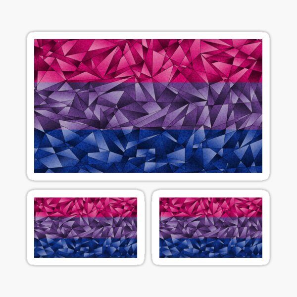 Abstract Fractal Triangles Bisexual Pride Flag Pattern Sticker