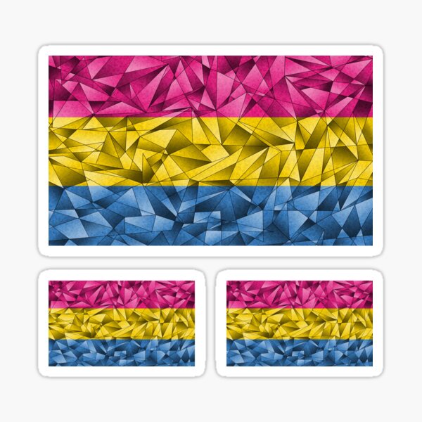Abstract Fractal Triangles Pansexual Pride Flag Pattern Sticker