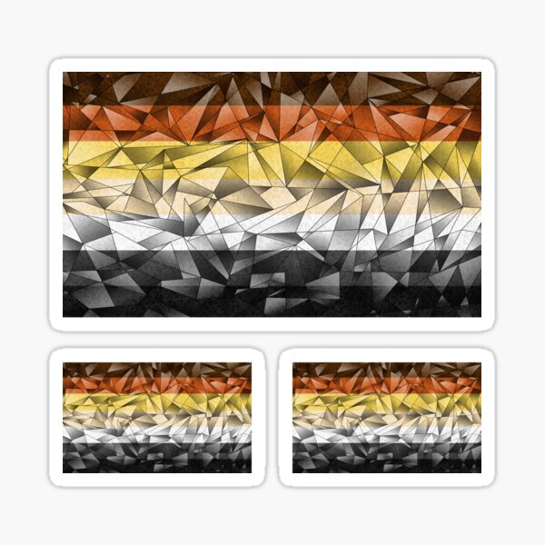 Abstract Fractal Triangles Gay Bear Pride Flag Pattern Sticker