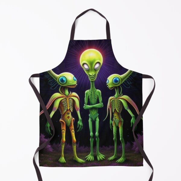 Item preview, Psychedelic Trippy Green Alien and His Friends designed and sold by TheDarkWardrobe.