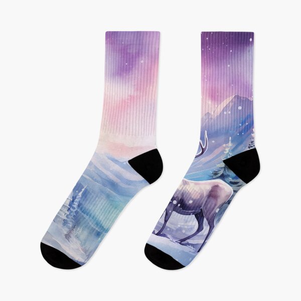 Item preview, Deer and Aurora Borealis designed and sold by Red Witch Art.