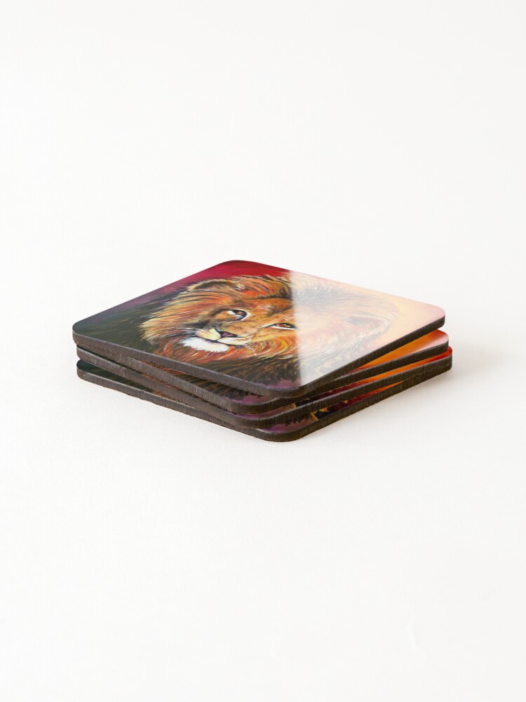 Thumbnail 4 of 5, Coasters (Set of 4), Lion designed and sold by Rumpleteaser.