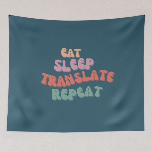 Item preview, Eat Sleep Translate Repeat Vintage Groovy designed and sold by Neeshki.