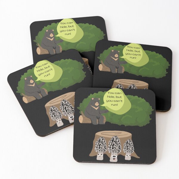 Item preview, You can hide but you can’t run bear with morel mushrooms  designed and sold by Kari-Lynn-T.