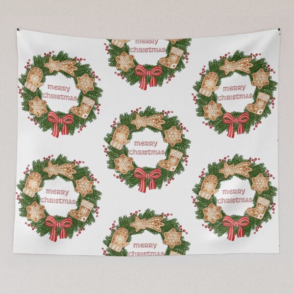 Item preview, Merry Christmas Gingerbread Cookie Wreath designed and sold by MochaMeli.