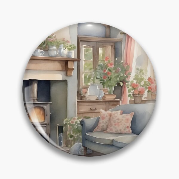 Artikelvorschau, Romantisches Wohnzimmer am Kamin im englischen Landhausstil entworfen und verkauft von Jayjaynaenae.