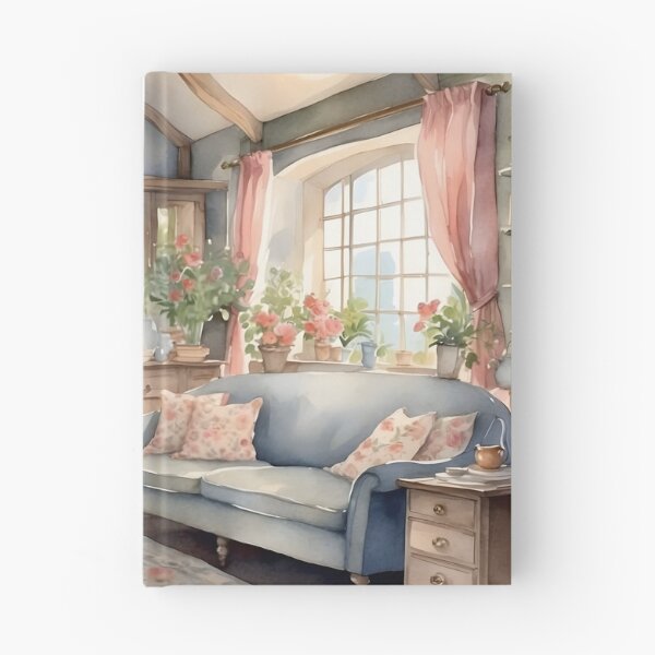 Item preview, Romance living room near fireplace with English cottage style designed and sold by Jayjaynaenae.