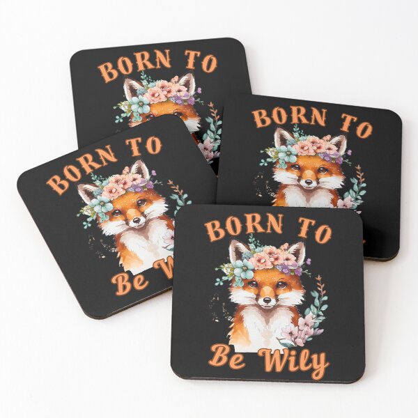 Item preview, Born To Be Wily. fox portrait designed and sold by FoxVibes.