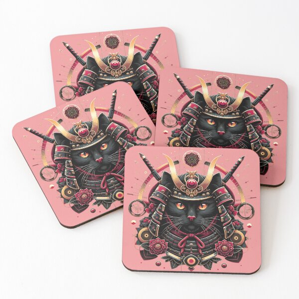 Item preview, cat samurai black armor designed and sold by CoussaZau.