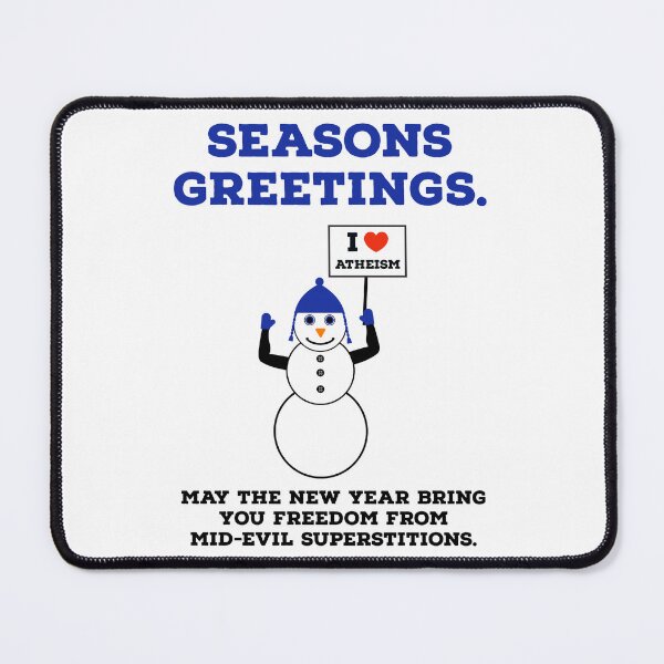 Item preview, Atheist snowman seasonal greeting  designed and sold by Rachel the Artist .
