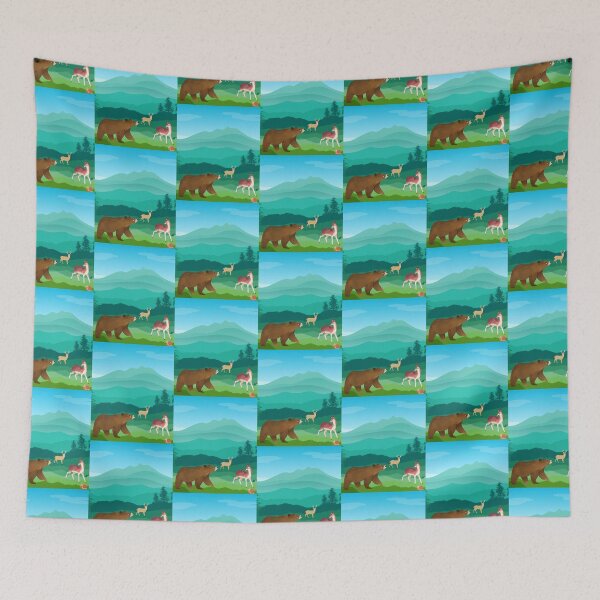 Item preview, cute wild animals, cartoon animals, bears, deer, snails Mountain Prairie designed and sold by NONCHATA.
