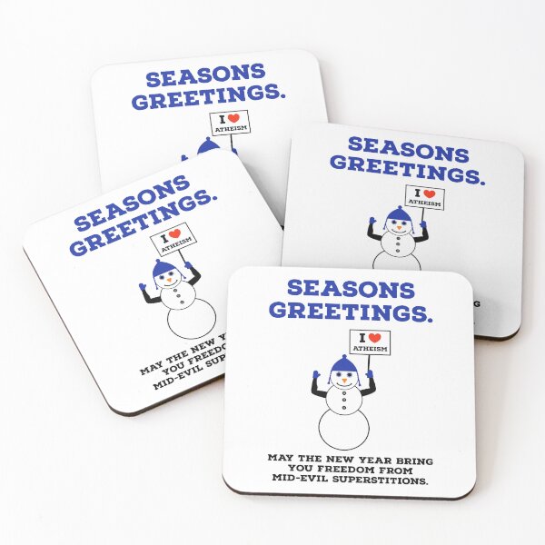 Item preview, Atheist snowman seasonal greeting  designed and sold by Rachel the Artist .