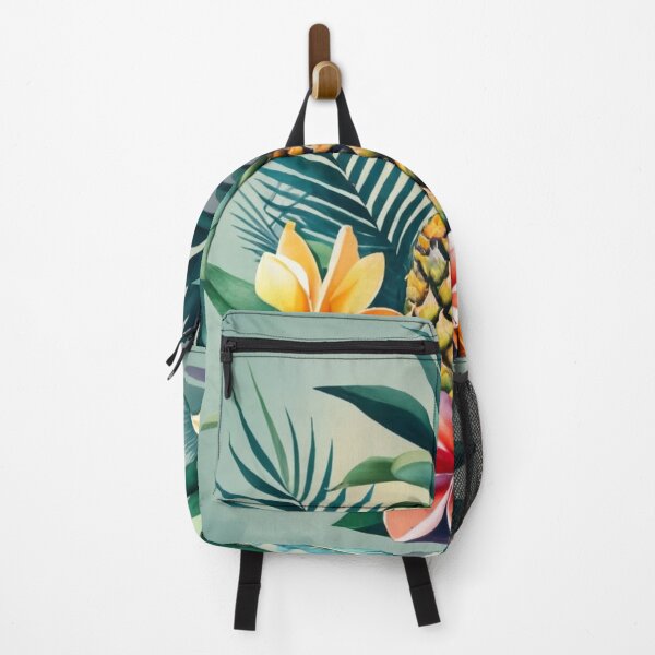 Item preview, Pineapple with Flowers and Tropical Leaves designed and sold by BeachWhisper.
