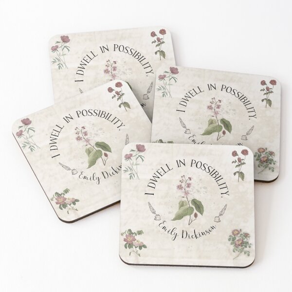 Item preview, Emily Dickinson Dwell in Possibility Vintage Sticker Poetry Quote designed and sold by Librarian Lauren.