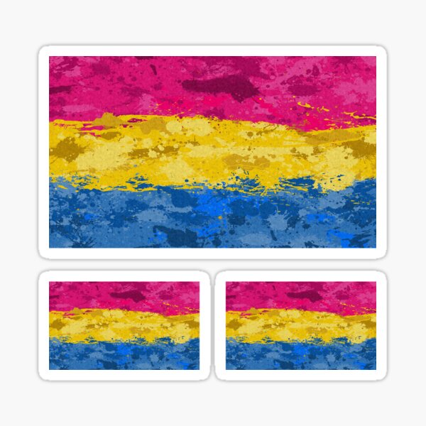 Abstract Paint Splatter Pansexual Pride Flag Pattern Sticker