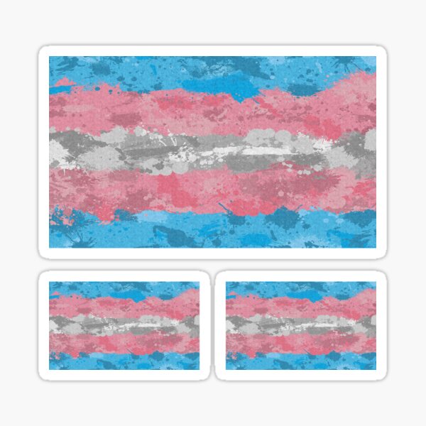 Abstract Paint Splatter Transgender Pride Flag Pattern Sticker